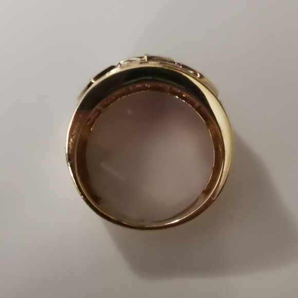 14K Designer Ruby and Diamond Cigar Band Ring - Picture 5 of 9